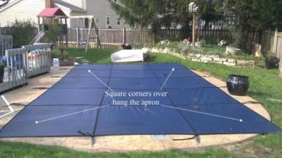 stock rectangle pool winter safety cover